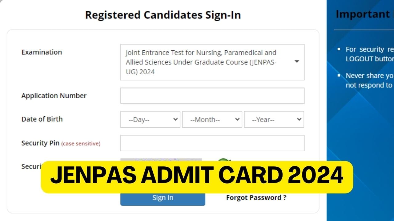 JENPAS Admit Card 2024 Out, Download Link Active