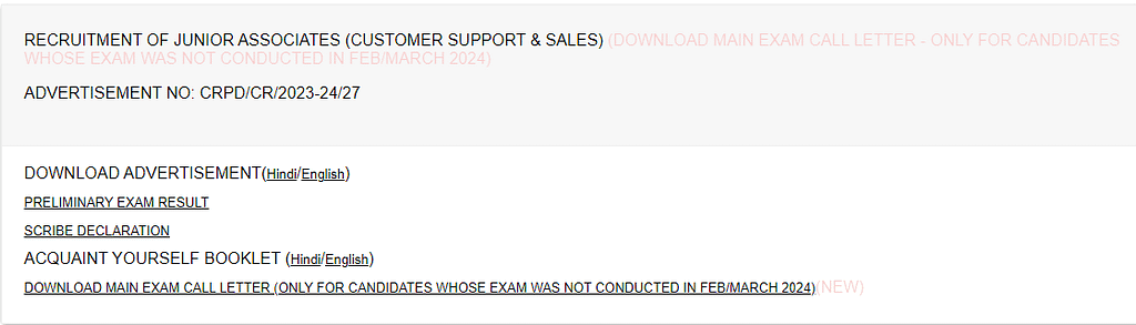SBI Clerk Mains Call Letter