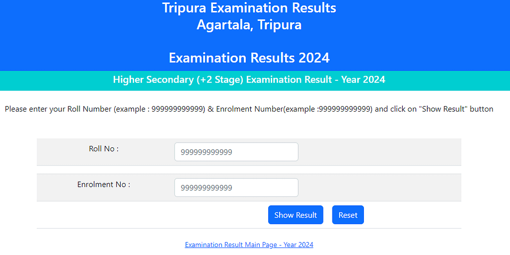 TBSE Result Page