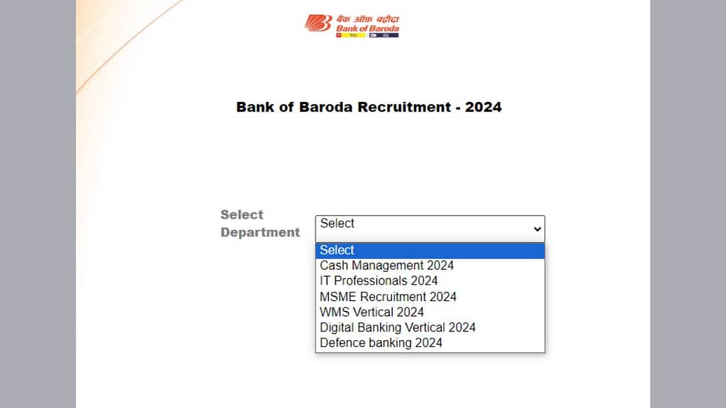 Bank of Baroda Recruitment 2024 Apply online