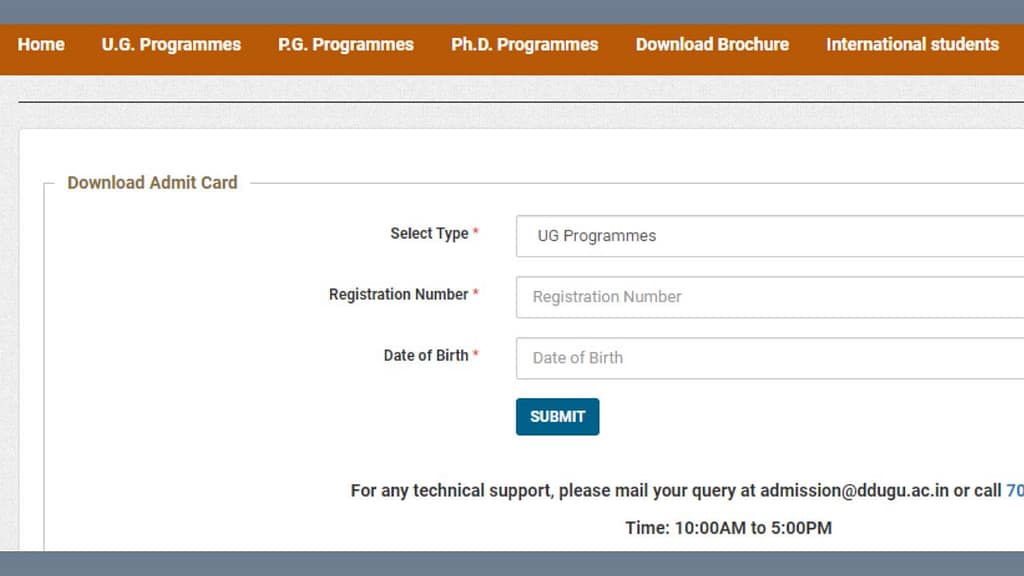 DDU Admit Card 2024 Download Link