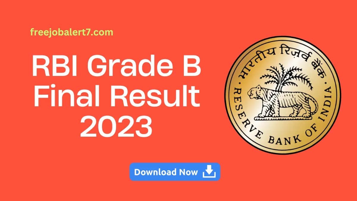 RBI Grade B Final Result 2023 Out @ opportunities@rbi.org