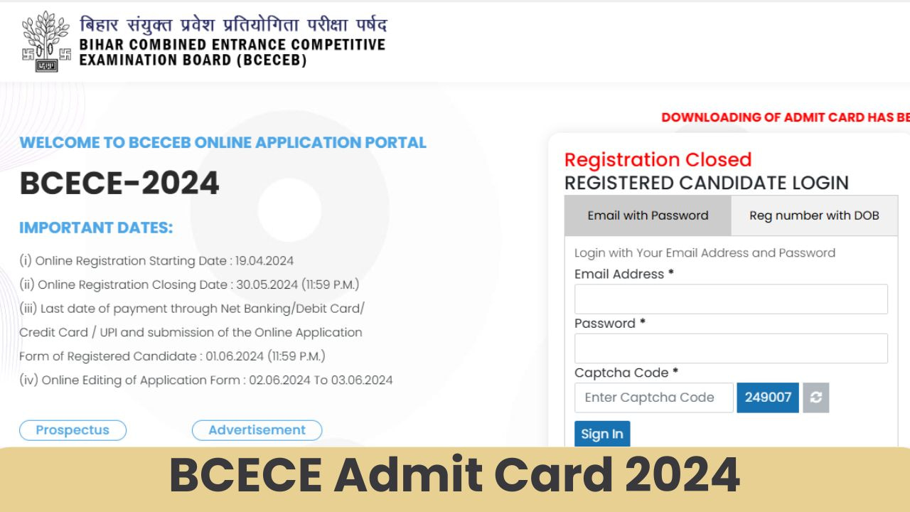 BCECE Admit Card 2024: Download your Hall Ticket Now