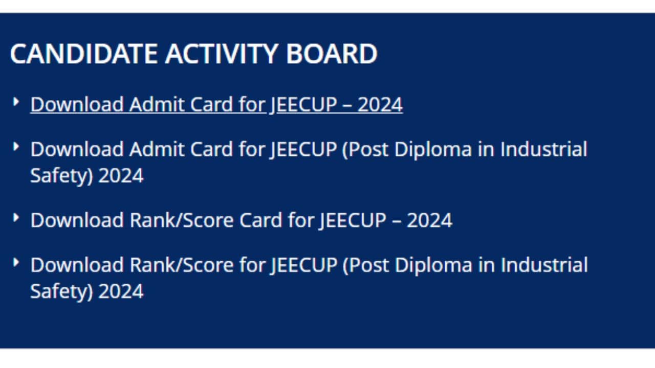 JEECUP Entrance Result 2024 Download Link JEECUP Entrance Result 2024 Download Link