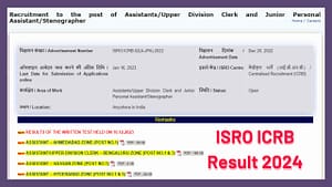 ISRO ICRB Result 2024
