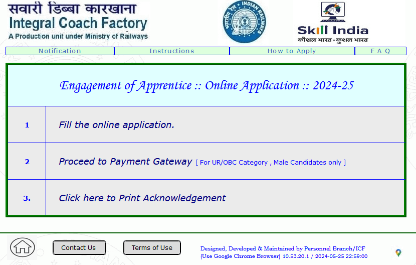 ICF Chennai Official Website