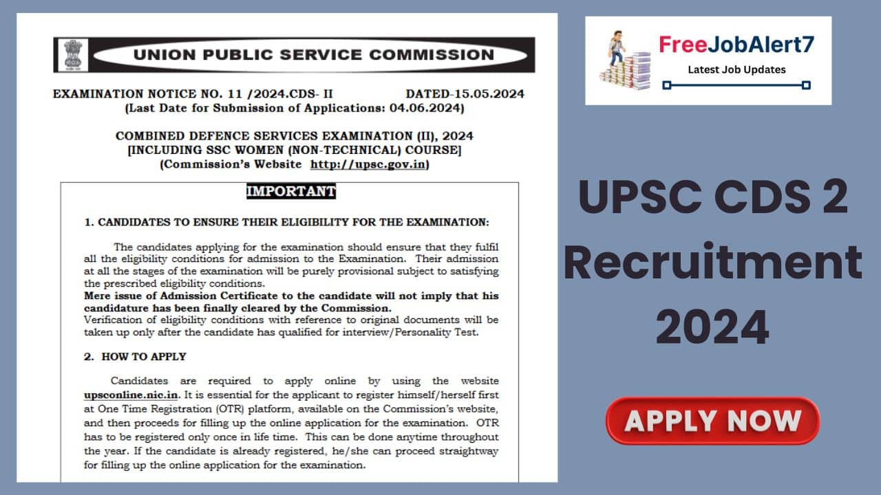 UPSC CDS 2 Recruitment 2024