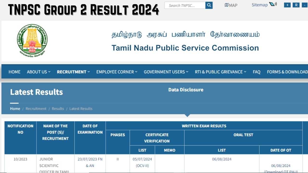 TNPSC Group 2 Result 2024